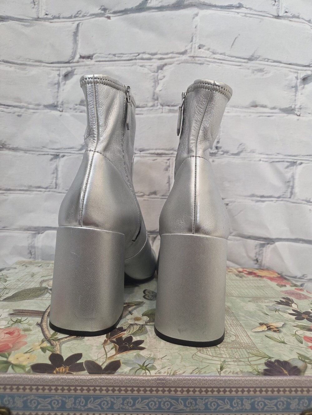 Prada Silver Sock Boots - Picture 7 of 11